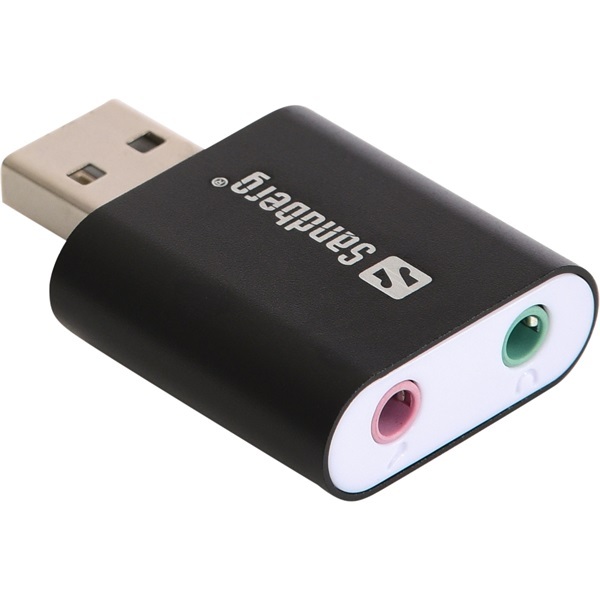 Kábel Átalakító - USB to Sound Link (fekete; USB bemenet - 3,5mm jack audio + mikrofon kimenet)