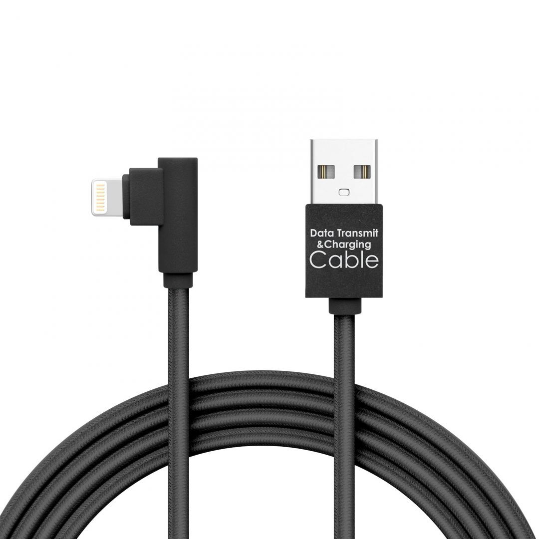 Delight iPhone Lightning 90° Adatkábel 2m Black 