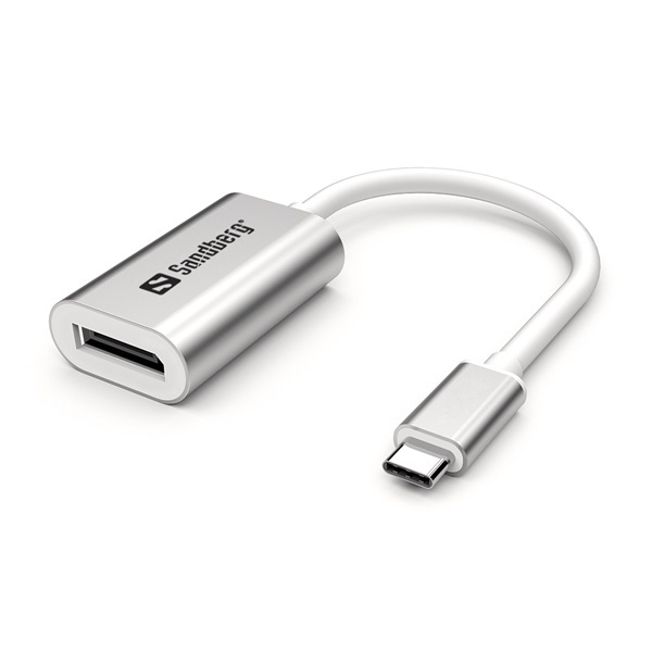 Kábel Átalakító - USB-C to DisplayPort Link (ezüst; USB-C bemenet - DisplayPort kimenet; Aluminium)