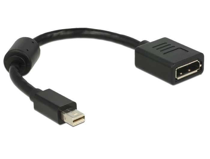 DeLock Adapter mini Displayport 1.2 male > Displayport female 4K Black DeLock Adapter mini Displayport 1.2 male > Displayport female 4K Black