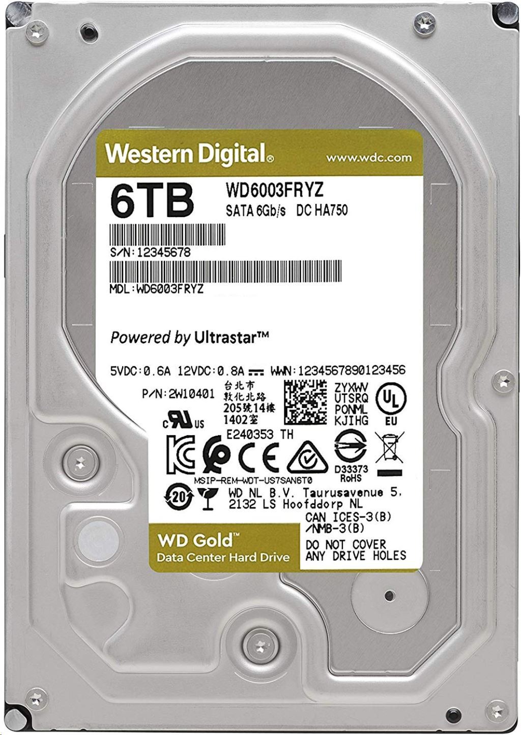 Gold - 6TB 7200rpm SATA3 256MB 3.5" Gold - 6TB 7200rpm SATA3 256MB 3.5"
