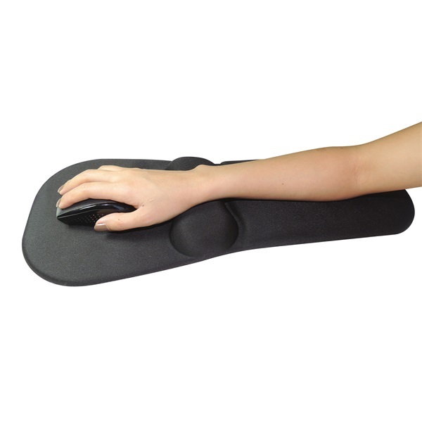 Egérpad - Mousepad with Wrist + Arm Rest (zselés csukló- és kartámasszal; fekete)